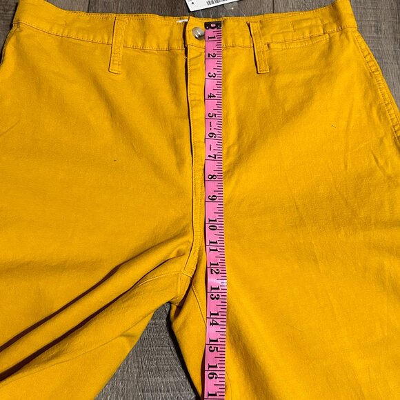 NWT J.CREW Tall Slim Wide Leg Yellow Bronzed Ochre Cropped Pants Size 31T - Picture 10 of 14